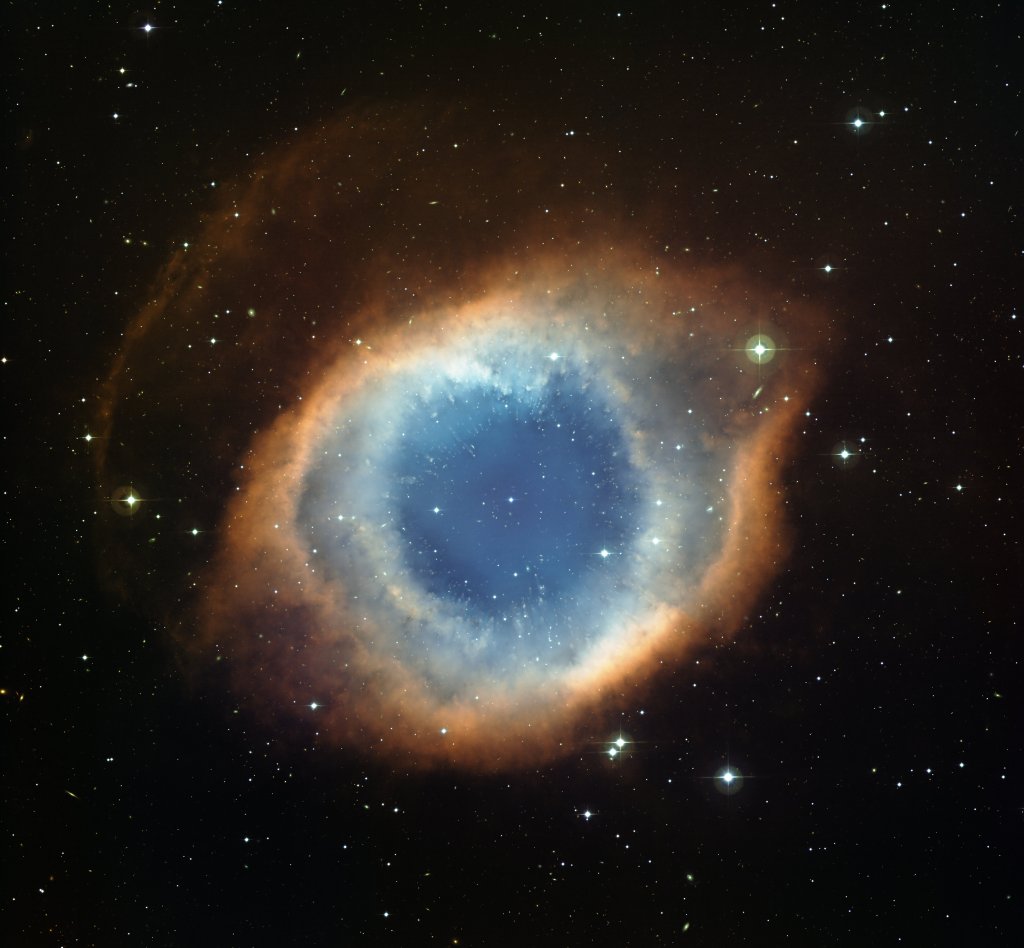 The Helix Nebula as seen by the European Southern Observatory. (Click to embiggify.)